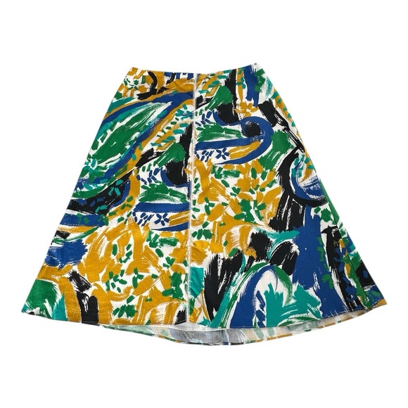 Kobi Halperin Skirt Womens Size Small Lined Colorful Print Blue Yellow - Picture 3 of 11
